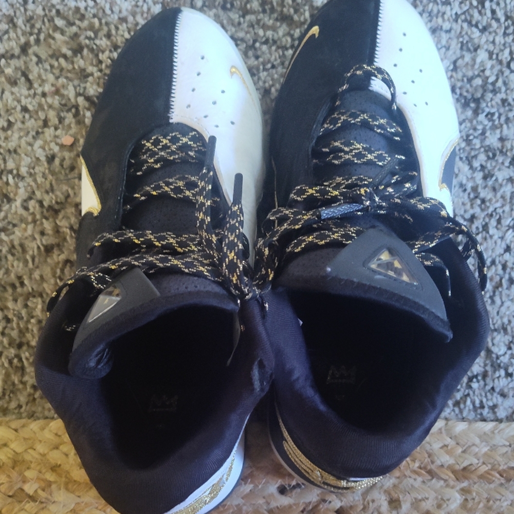 LeBron XXII Mogul Nike Black and White Sneakers with Gold Accents